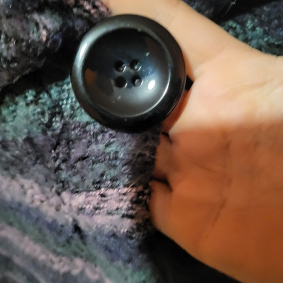 Avette Womens Mohair Blend One Button Striped Cardigan Sweater Lagenlook Size L - Picture 5 of 8